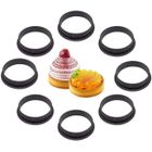 YWEI QQ06570-Moule à GâTeau 8 PièCes,Anneau à Tarte de PâTisserie Coupeur Perforé Forme Ronde Mousse Cercle DéCorateur de Dessert