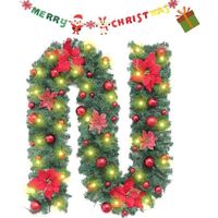 Guirlande de Noël, 2.7m LED Guirlande Lumineuse Sapin Noël Guirlande de Rotin Artificiel,Décor pour Noël Mariage Anniversaire Fête
