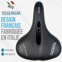 GADISTA France, Selle velo HELGA, Selle de velo ultra confortable fait mains en ITALIE avec technologie brevetée 3ZONE, selle ville,