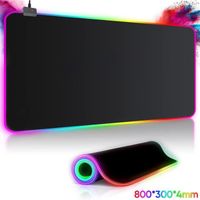Tapis de Souris Gaming RGB (800 x 300 mm), 14 Effets d'éclairage Lumineux LED Light, pour Gamer, Ordinateur, PC