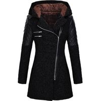 Funmoon manteau - caban - pardessus Femmes Veste Slim chaud épais Pardessus d'hiver Outwear manteau à capuchon Zipper