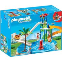 PLAYMOBIL - Parc aquatique avec toboggans géants - 3 personnages - Mixte - A partir de 4 ans
