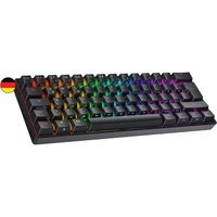 Clavier Mecanique de Jeu 60% | Hot Swap Gaming Keyboard | 62 Touches Programmables | RGB LED | Mac, PC Windows | QWERTZ ISO DE