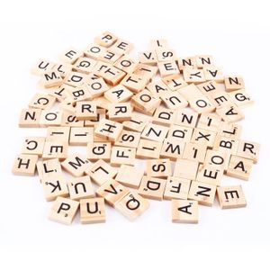 100x Scrabble en bois Lettres Numéros Toy Alphabets en bois jouet éducatif 6K
