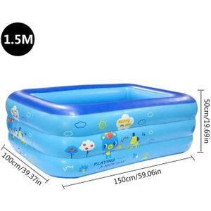 PATAUGEOIRE Piscine Gonflable pour Enfants - Aire de Jeux aquatique 1.5M - Bleu