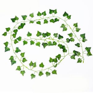 FLEUR ARTIFICIELLE Plantes - Composition florale,Feuilles de lierre artificielles 2.2M,72 pièces,guirlande de plantes de - 72 Leaves- Ivy Vines