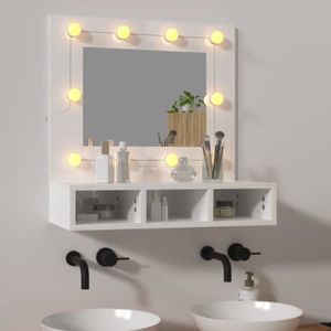 COLONNE - ARMOIRE SDB COLONNE DE SALLE DE BAIN - Armoire à miroir avec LED Blanc brillant 60x31,5x62 cm - YW Tech DIO7734920970695
