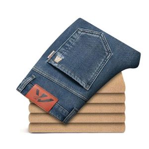 Jean Slim Doublé Polaire Homme JEShifangjiusu - Pantalon Épais Chaud Hiver