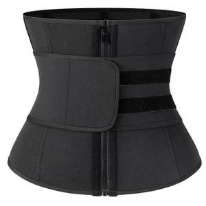 CEINTURE DE SUDATION Bustier-corset,Corset d'entraînement amincisseur, armature acier, pour transpirer au sauna, ceinture de sport - Single Velcro Black