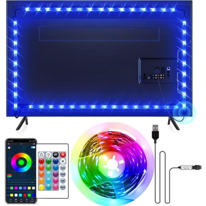 EINFEBEN Bande LED pour bureau de jeu, Bande LED RGBIC pour écran PC 24  pouces, Rétroéclairage