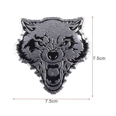 Autocollant Voiture Loup 3D Réfléchissant 18cm - Décor Pare-Chocs - Personnalisable - Vinyle Durable