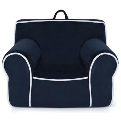 Canapé Modulaire Enfants 14 Pièces En Velours Doux - Blocs De Mousse à Assembler - Pour Salon, Salle De Jeu - À Partir De 3 Ans (Bleu Foncé)