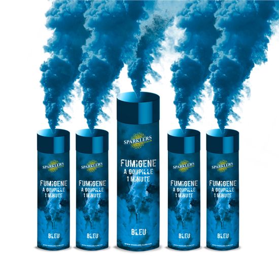 Lot De 2 Fumigènes à Main 1 Minute - Couleurs Bleu/blanc/rouge, Déclenchement à Goupille, Parfait Pour Supporter Les Bleus EURO 2024 Et événements Festifs