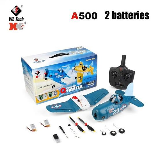 VOLANTEXRC Avion Télécommandé 2 Canaux P51D Mustang - Planeur RTF Avec 2 Batteries Pour Débutants