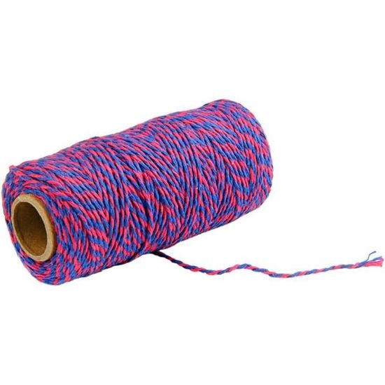 Corde En Coton Tressée à 3 Brins De 8 Mm X 65.5 Pieds Pour Fil à