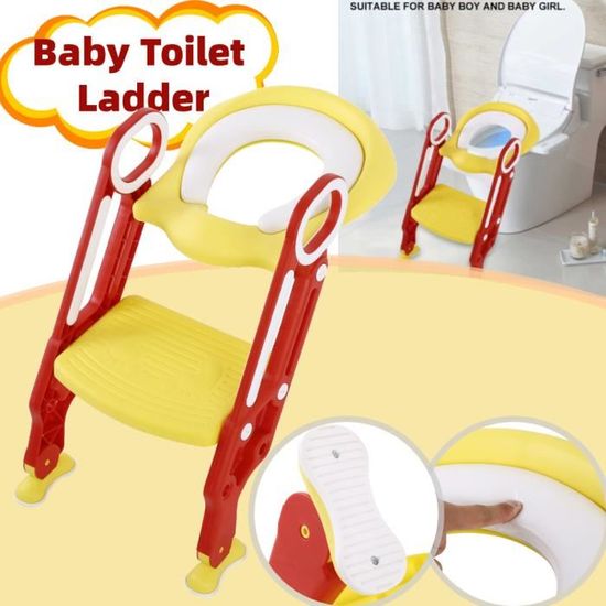 Siège de Toilette Enfant Bébé Marche pliable Réducteur de WC Pot éducatif Lunette douce confortable HB042