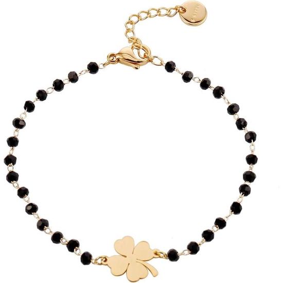 Bracelet Chance Petits Trèfles Quatre Feuilles Agate En Or Jaune 10k - Bijouterie Langlois