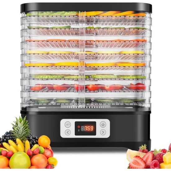 Kwasyo Tout Acier Inoxydable 8 Étages Déshydrateur Alientaire