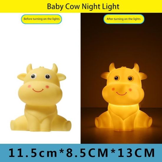 Veilleuse LED bébé vache / lampe de chevet / veilleuse / lumière ambiante (jaune)