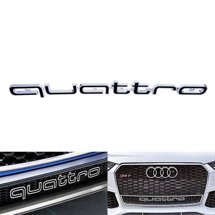 ANGRONG Noir UNIVERSEL QUATTRO Emblème Grill Badge Logo insignes Pour audi A1 A3 A4 A5 A6 A7 A8 S3 S4 S5 S6 RS4 RS3 RS5 Q2 Q3 Q5 Q7