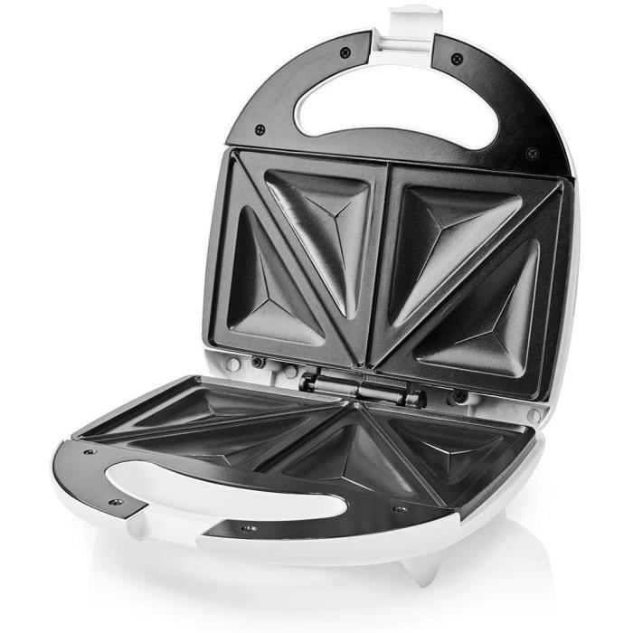 SANDWICH ET PANINI Nedis Grill compact Appareil à Croque-Monsieur - 800 W - Blanc Blanc49