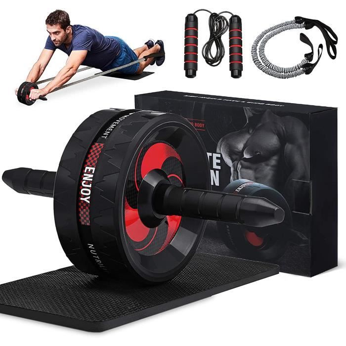 APPAREIL ABDO AB Roller Kit avec bandes de résistance, appareil abdominal pour abdominaux, appareil de musculation pour 91
