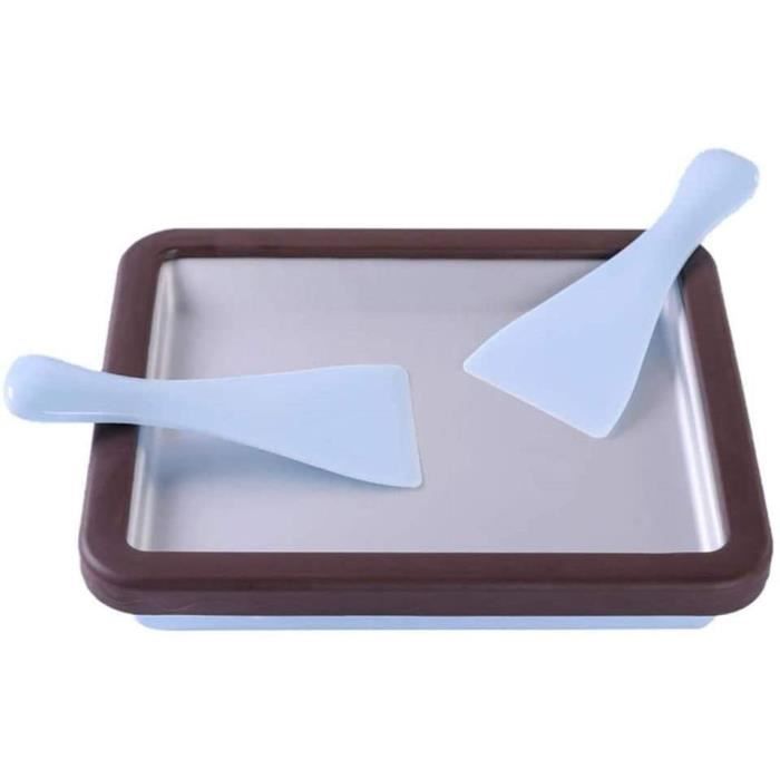 Ice Cream Roll Maker, Machine À Crème Glacée Rectangle, Machine à crème glacée Rectangle avec 2 spatules, Machine à crème glacé A348