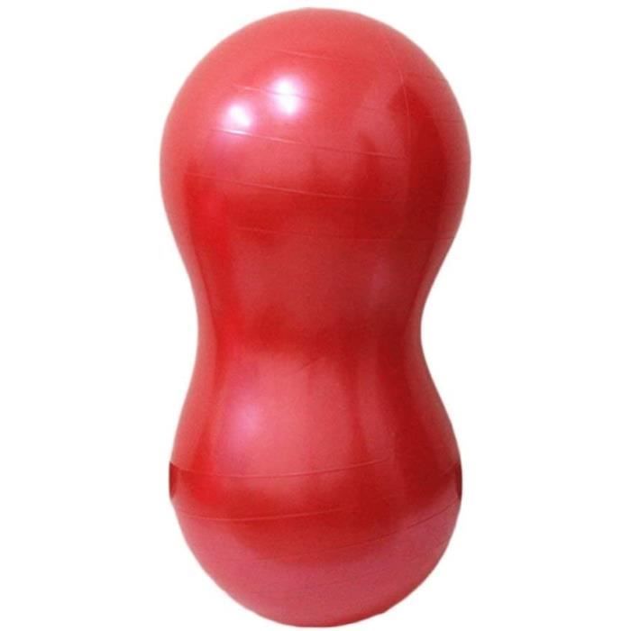 Ballon D’Exercice en Forme de Cacahuète & Pompe - Ballon d’Exercice pour Le Fitness, Le Yoga, l’équilibre, la kinésithérapie（Rouge）