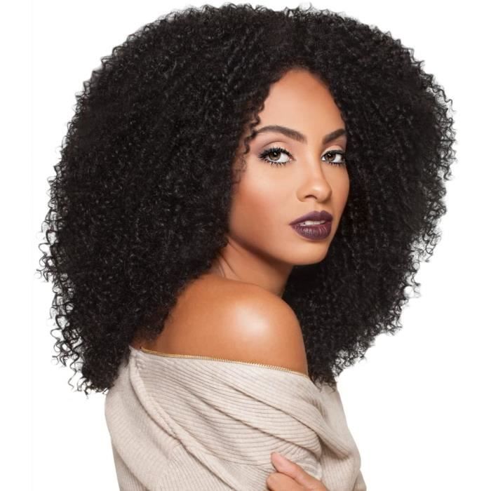 PERRUQUE Perruque de cheveux naturels afro crépus156