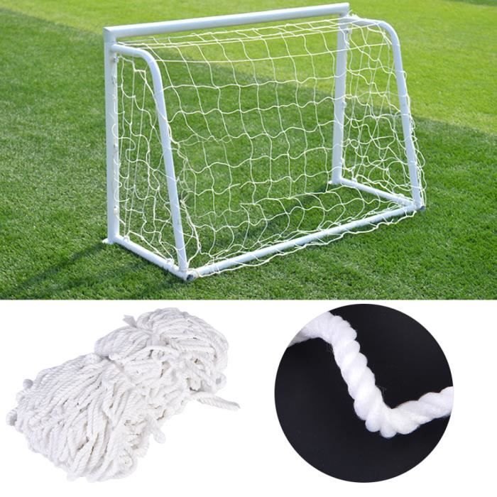 Filet de but de football, taille officielle 8 X 4Ft Portable Filet de football fort en filet de remplacement de couleur blanche