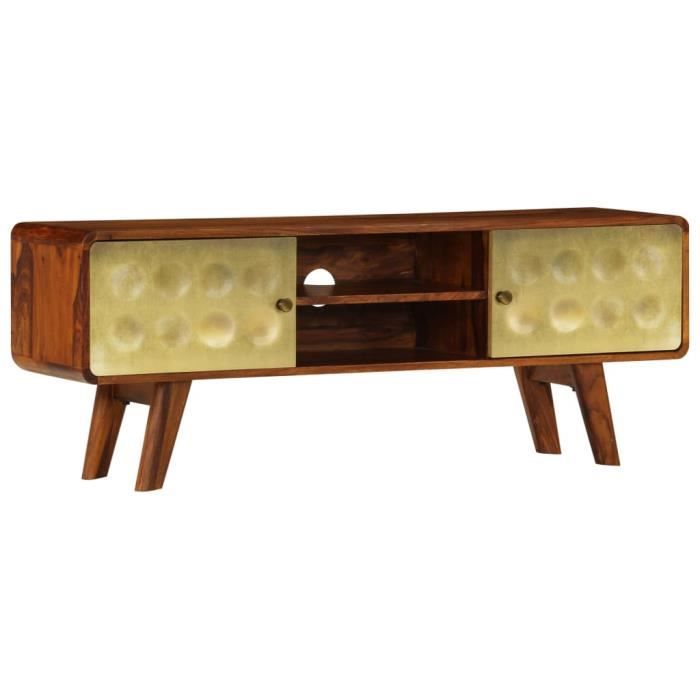 Meuble TV Bois de Sesham massif 120 x 30 x 45 cm✡✡LeDivil