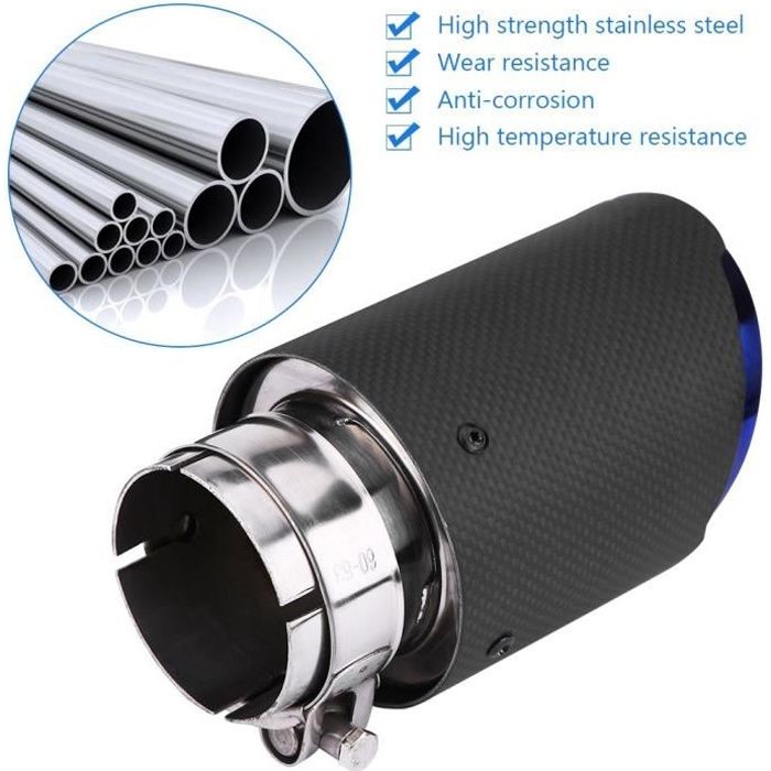 Embout d'échappement de silencieux de voiture en fibre de carbone mat de 63 mm 89 mm-HEN