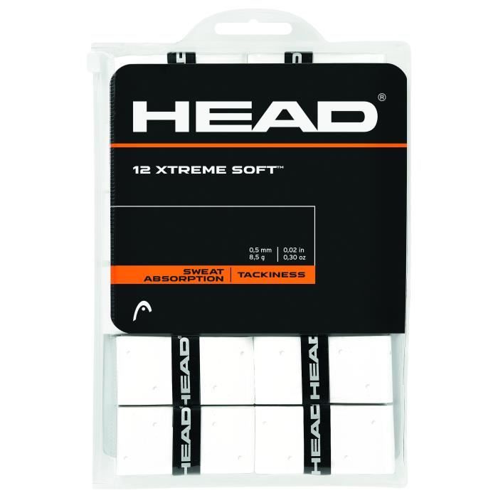 HEAD 12 Overgrip Xtreme Soft Tennis Grips Blanc
