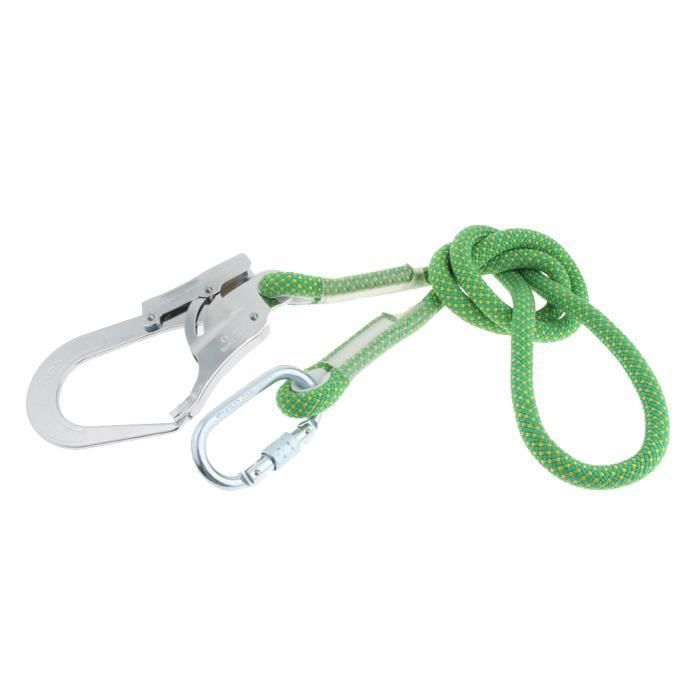 Corde de Sécurité Antichute Cordon de Sauvetage Avec Mousqueton Camping Extérieur 1.6m-corde simple grand crochet