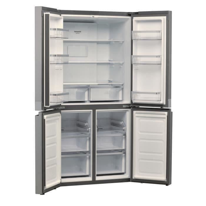 SHOT CASE - HOTPOINT HAQ9E1L - Réfrigérateur multiportes, 591 L (384 L + 207 L), 187,5 X 90,9 X 69,7 cm, Inox, , Total No Frost