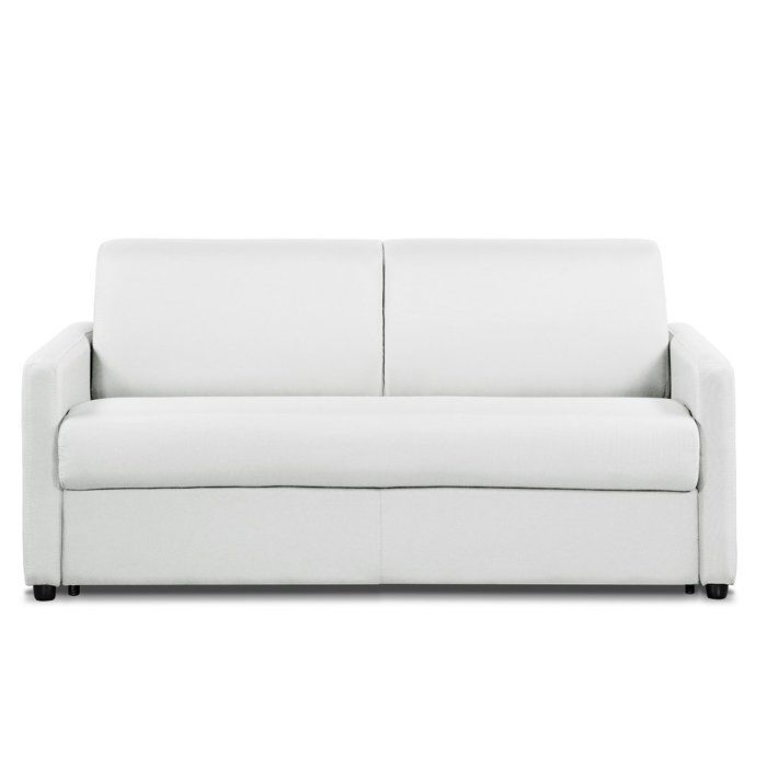 Canapé convertible DAY EXPRESS mono assise matelas 14cm polyuréthane blanc blanc Tissu Inside75