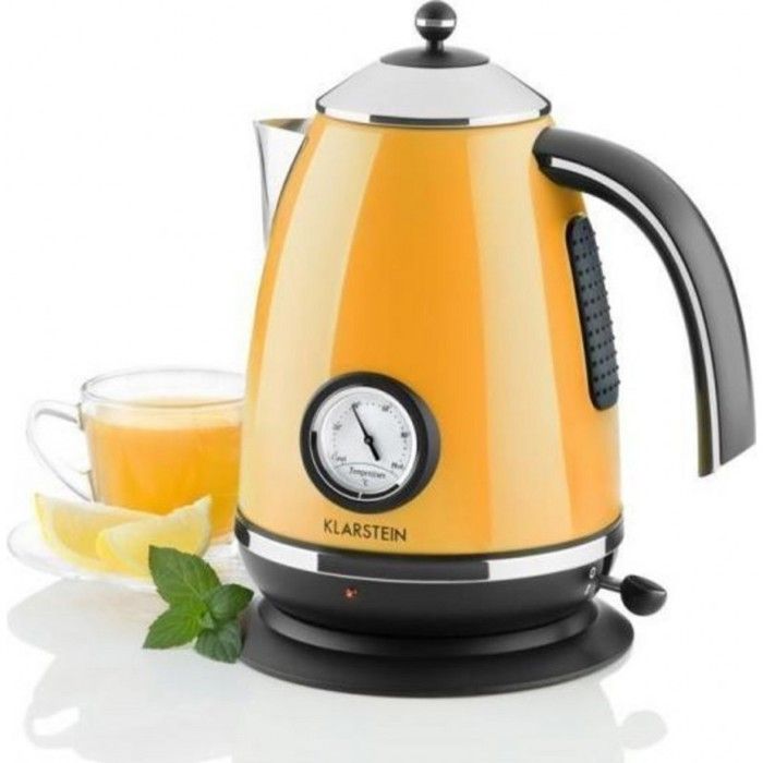 Klarstein Aquavita Chalet - Bouilloire électrique 1,7L au style adorable de théière old-school avec thermomètre latéral (2200W, p...