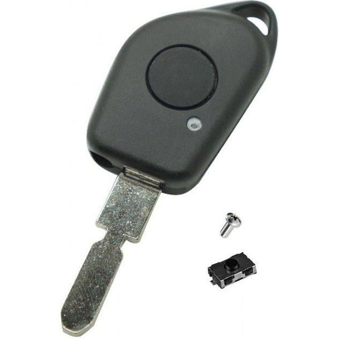 Coque Clé Plip Télécommande pour Peugeot 106 205 206 306 405 406 408 4006 607 1 Bouton avec Vis + Switch