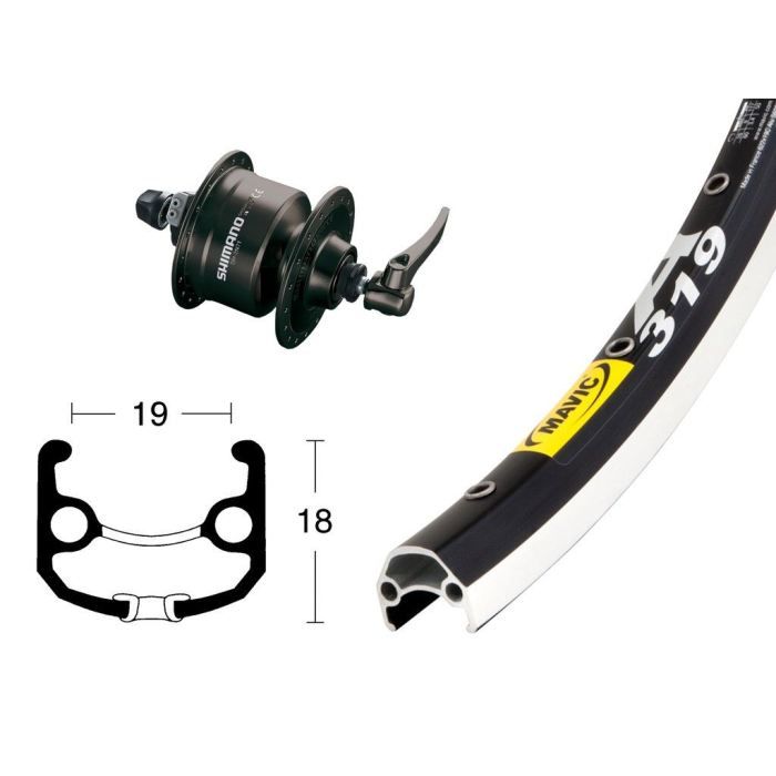 Roue avant vtc 28P moyeu dynamo Shimano 3N72 / …