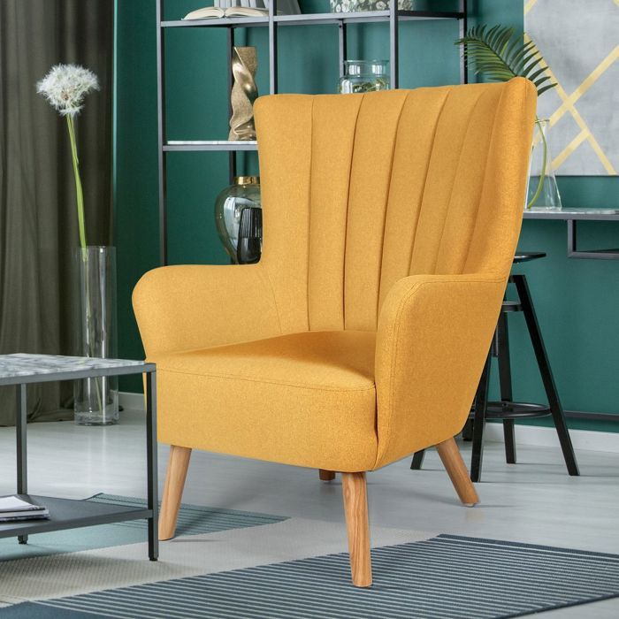 Fauteuil scandinave Vidal Jaune