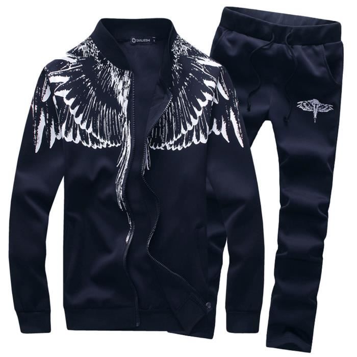 Hommes Imprimer Sweat Top Pantalons Ensembles Sport Loisirs Polaire Costume Cardigan Survêtement LZZ81114635BUL5_oaw