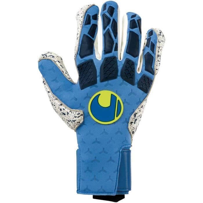 Gants de gardien de but Uhlsport Gyperact Supergrip Half negative cut - bleu nuit/blanc/jaune fluo - 7,5