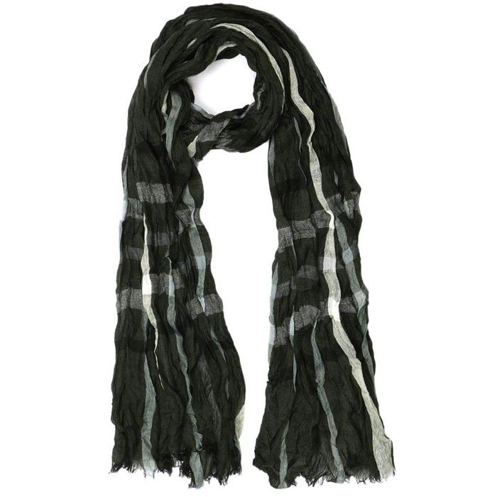 Echarpe Homme Gris Bronze et Bleue Carlson Nyls Création - Gris - Taille unique
