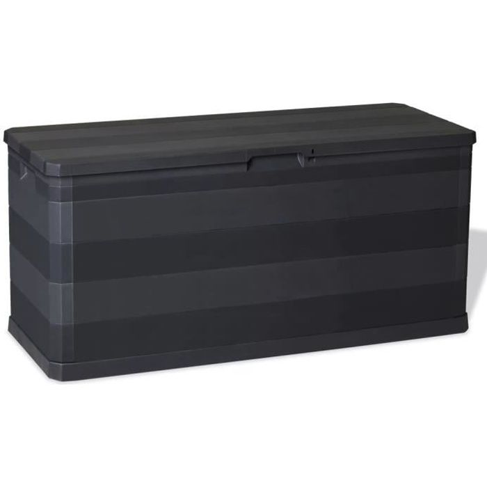 Banc Coffres de jardin Boîte de rangement de jardin 280 L Noir