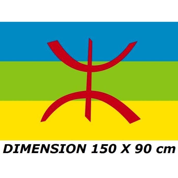 DRAPEAU 150 X 90 cm KABYLIE KABYLE ALGERIE ALGERIEN No maillot écharpe fanion casquette ...