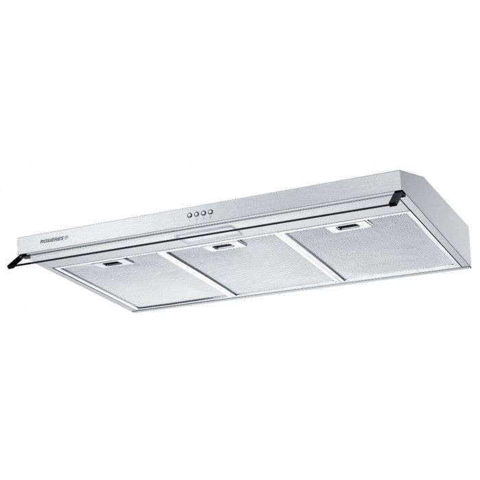 ROSIERES Hotte visière Casquette aspirante INOX largeur 90cm débit d'air 348m3/h
