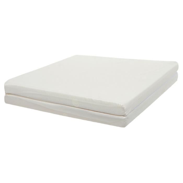 Tinéo - Matelas bébé 60x120cm pliant 2 parties Blanc