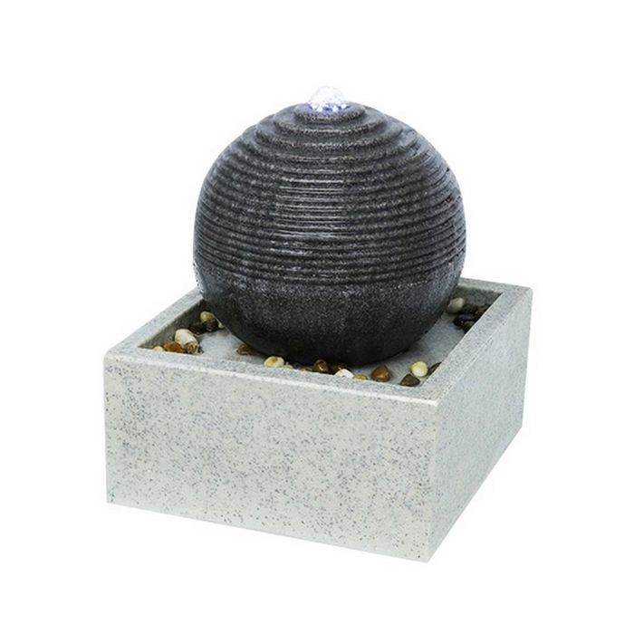 Fontaine d'intérieur boule éclairage LED blanc Bonny Gris