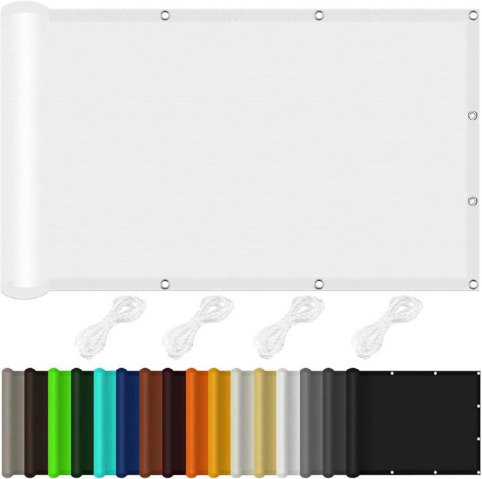 Toile D'ombrage Voile Ombrage Pergola 240 X 640 Cm Imperméable Anti 98% UV Résistant Hydrofuge Filet D'ombrage Pergola Coupe-Vent Voiles Pour Terrasse Jardin Extérieur, Blanc