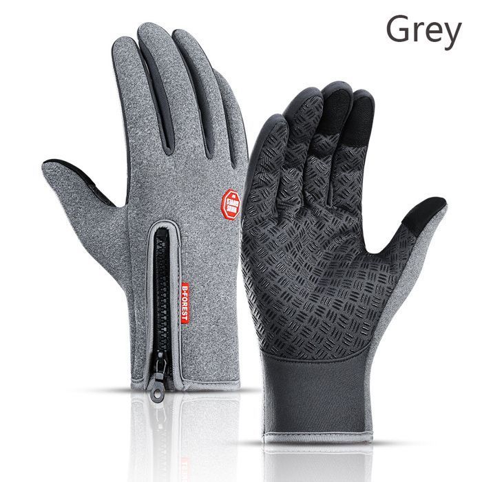 Gants imperméables à écran tactile pour hommes et femmes gants chauds randonnée ski pêche cyclisme Non-ALD hiver gris